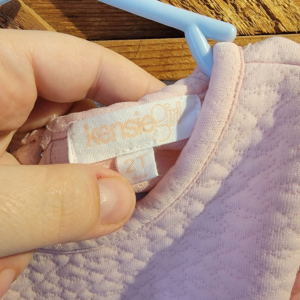 Kensie Girl Pink Sweater with Peplum Design and Bow Detail - Picture 3 of 7